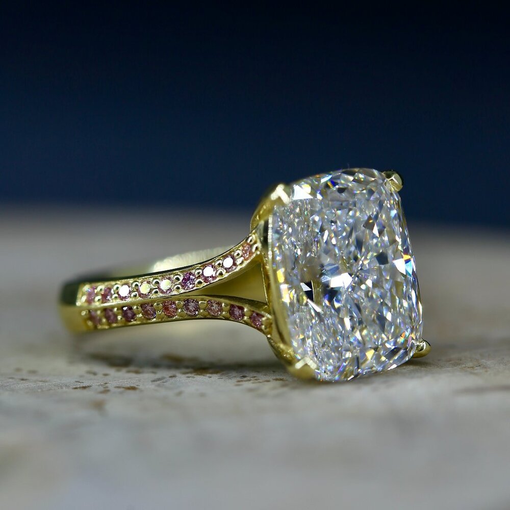 5.54 Carat Cushion Lab Grown Certified Diamond Ring